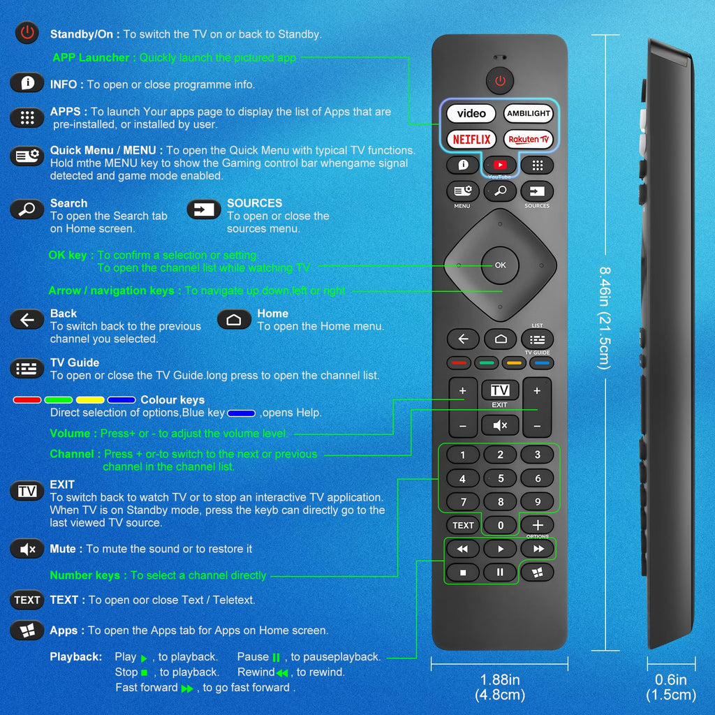 for Hisense TV Remote Control, Universal for Hisense Smart TV, Replacement