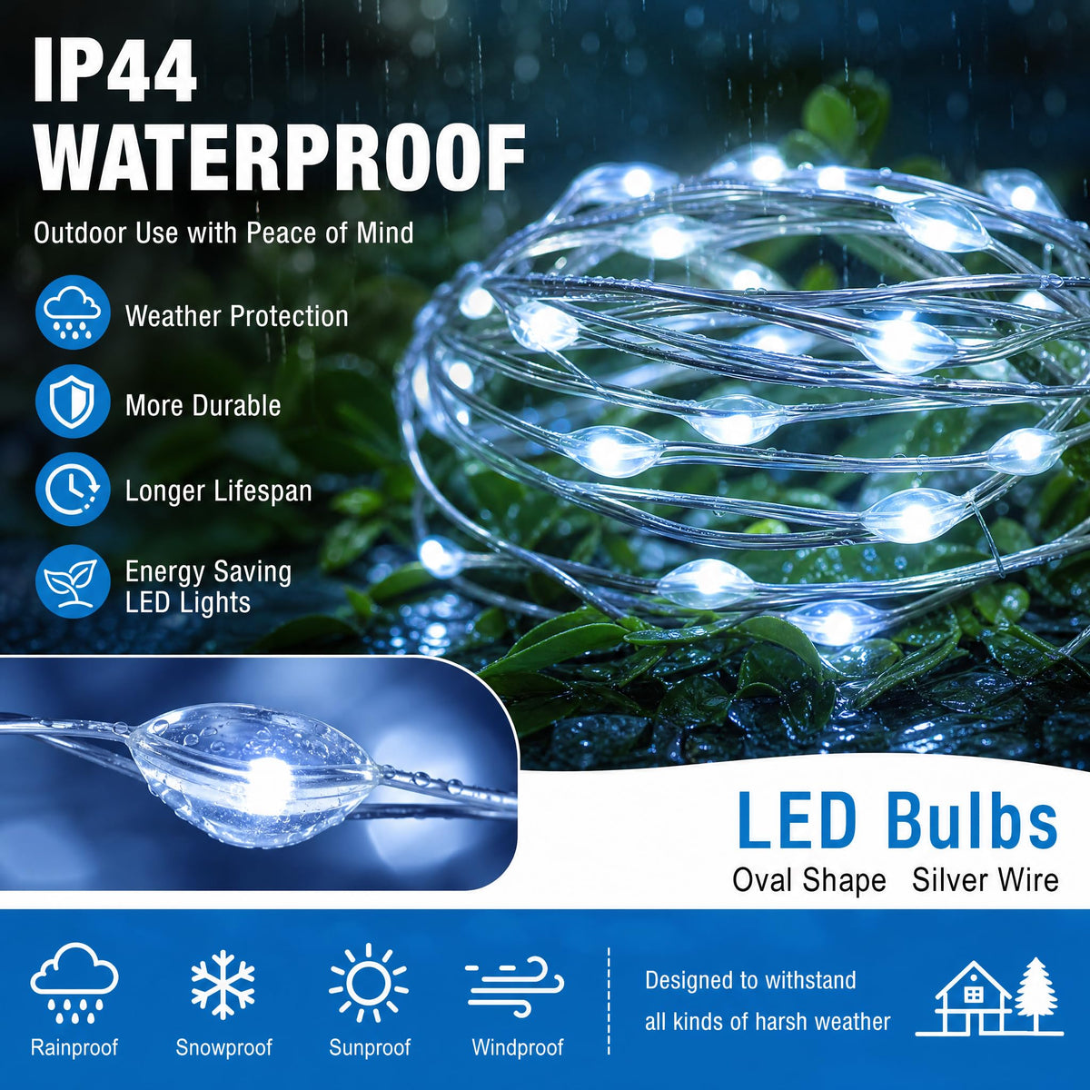 Dazzle Bright Fairy Lights Battery Operated, 20 FT 60 LED Silver Wire Waterproof Battery Operated String Lights, Christmas Decorations for Indoor Outdoor Bedroom Yard Decor, Red