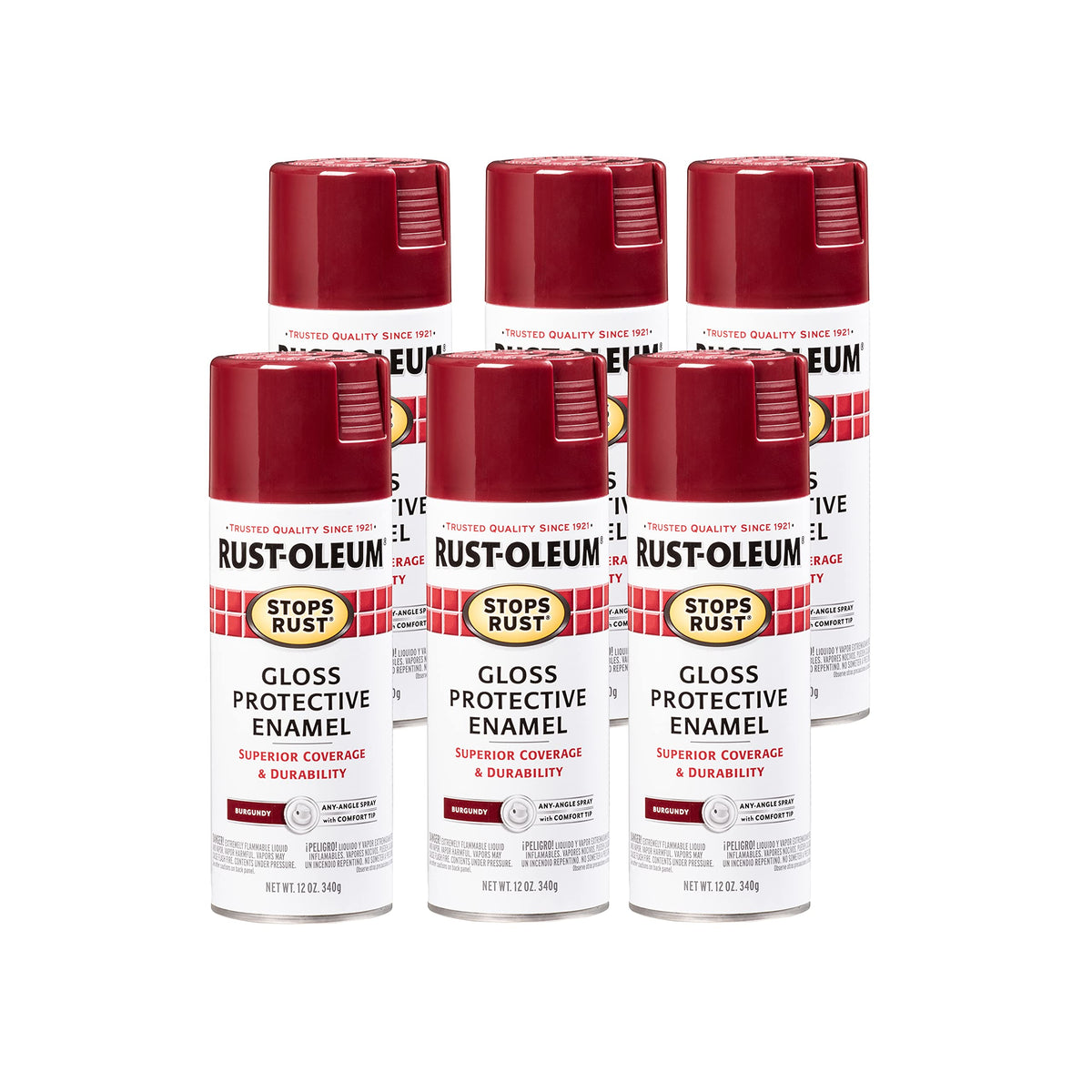 Rust-Oleum 7776830 Stops Rust Spray Paint, 12 oz, Flat Black