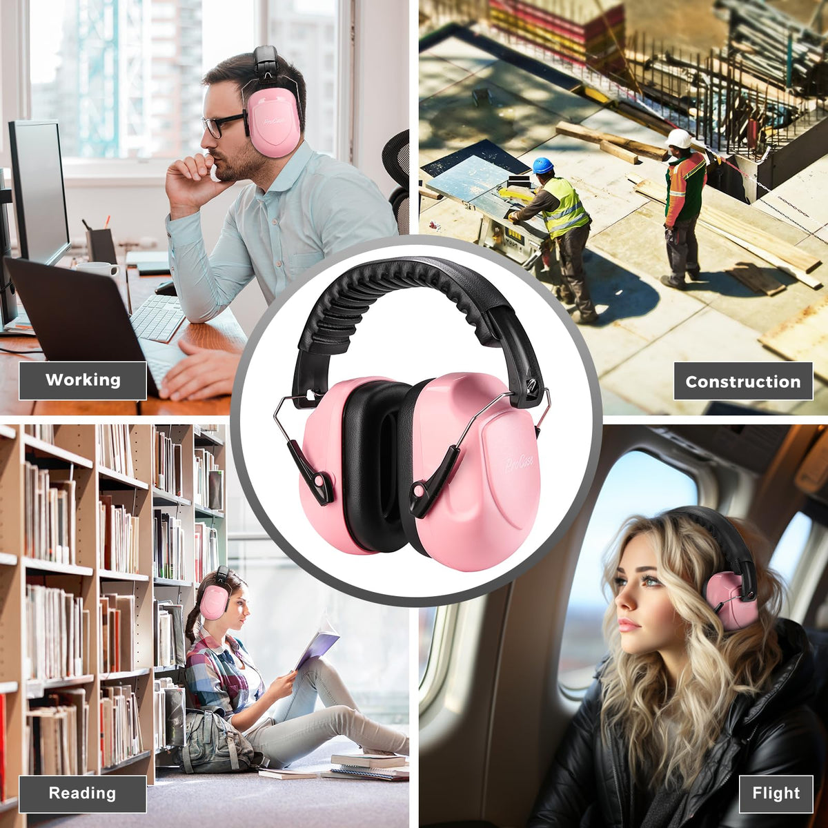 ProCase Hearing Protection Ear Muffs SNR 33dB, Noise Cancelling Headphones
