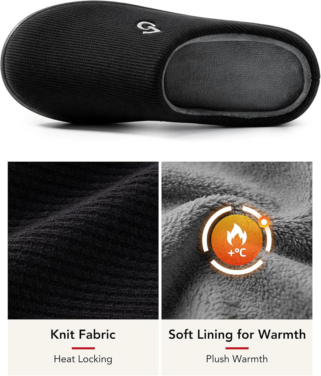 VeraCosy Men's Two-Tone Memory Foam Slippers