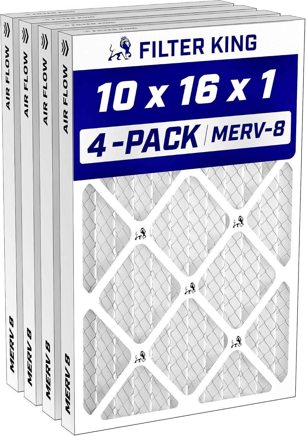 Filter King 24x30x1 Air Filter MERV 8, AC Furnace Filters (4-Pack)
