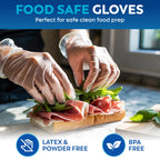 Keppi 600 Pack Disposable Food Prep Gloves – Clear Polyethylene, Latex- BPA & Powder-Free – Bulk Kitchen Gloves for Cooking, Catering, BBQ, Baking, Restaurant Food Handling
