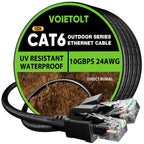 Cat6 Ethernet Cable 3 meter, Outdoor Water Resistant Internet Cable, Direct Burial High-Speed Gigabit 10Gbps 550MHz/s Lan Network Cable Cord