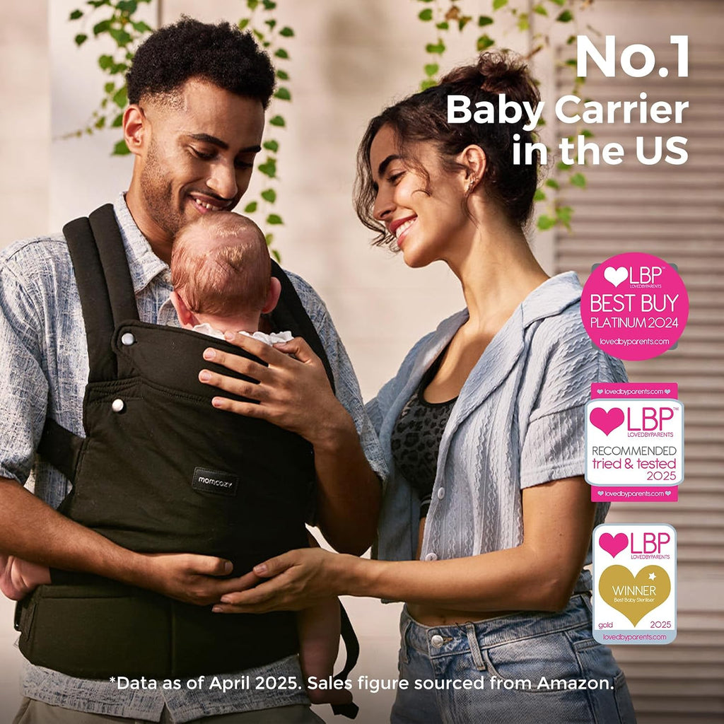 Momcozy Baby Carrier for 3-24M/3.2-20kg, Waist 64-127cm, Cotton Black