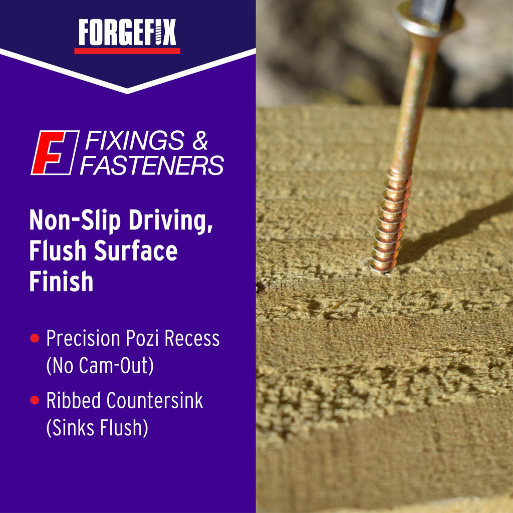 ForgeFix Multi-Purpose Single Thread Screws | 5.0 x 60mm | Zinc | Box 100