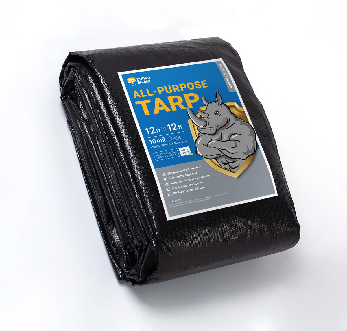 GUARD SHIELD Heavy Duty Tarp 20x30 Feet Silver/Black Multi Purpose Thick Waterproof Poly Tarp Cover 10mil