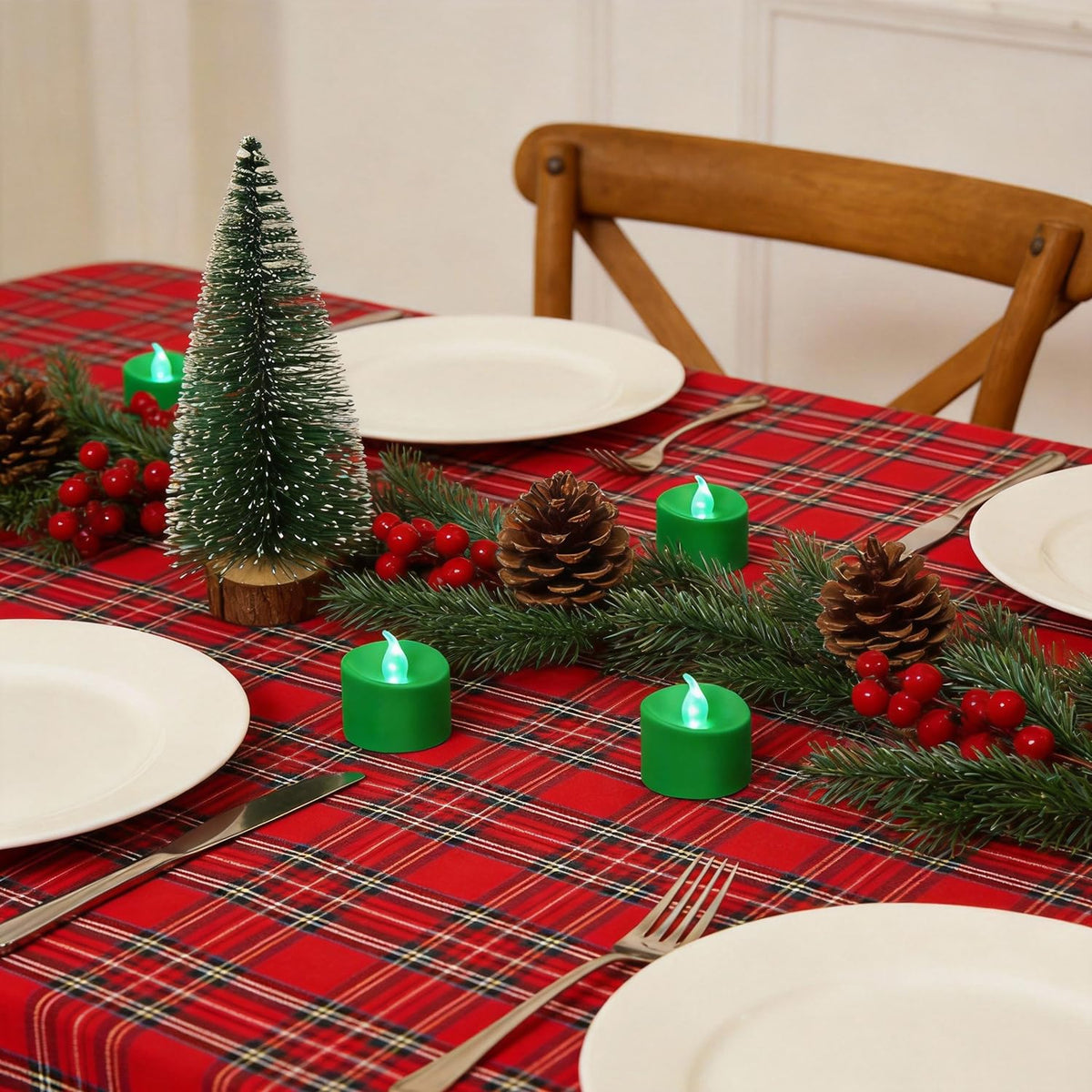 100 Pack Flickering LED Tea Lights, Last 100H+, Warm White Light