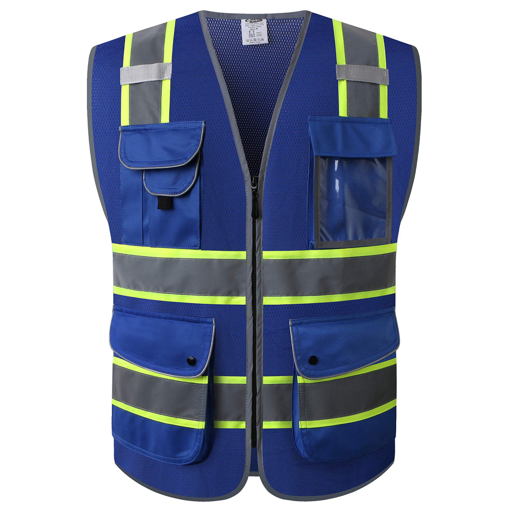 JKSafety Safety Vest for Men Women Reflective Hi Vis JK150 Green 3XL