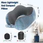 Cirorld Travel Pillow for Airplane, Neck Pillow for Travel, Memory Foam Travel Neck Pillow for Adults, Adjustable & Compact Flight Pillow, Ergonomic Neck Cushion, With Ear Plugs, Eye Mask, Carry Bag