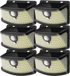 Aootek Solar Motion Sensor Lights Outdoor 120 LEDs, Black, 6 Pack