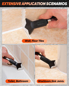 Saker Silicone Caulking Tool 3-in-1 Grout Removal Tool Classic Black