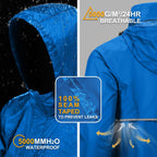 Outdoor Ventures Men's Waterproof Rain Jacket Packable Hooded Pullover