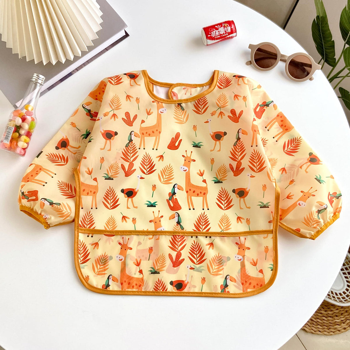 PandaEar 3 Pack Baby Weaning Bibs with Long Sleeves | Waterproof Toddler Bibs 6-24 Months
