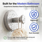 HOME SO Suction Cup Hooks for Shower & Bathroom Towel Holder 2-Pack Black