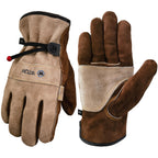 WZQH Leather Work Gloves for Men or Women.Gardening,Welding,Coffee-grey L