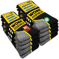 SOXCO 10 Pairs Men’s Work Socks, Black Crew Length | DRI-WIK Moisture Management Technology | Super Soft Cushioned Footbed | Reinforced Heel & Toe | Dura-Stretch Elastane | Pack of 6 or 10 Pairs