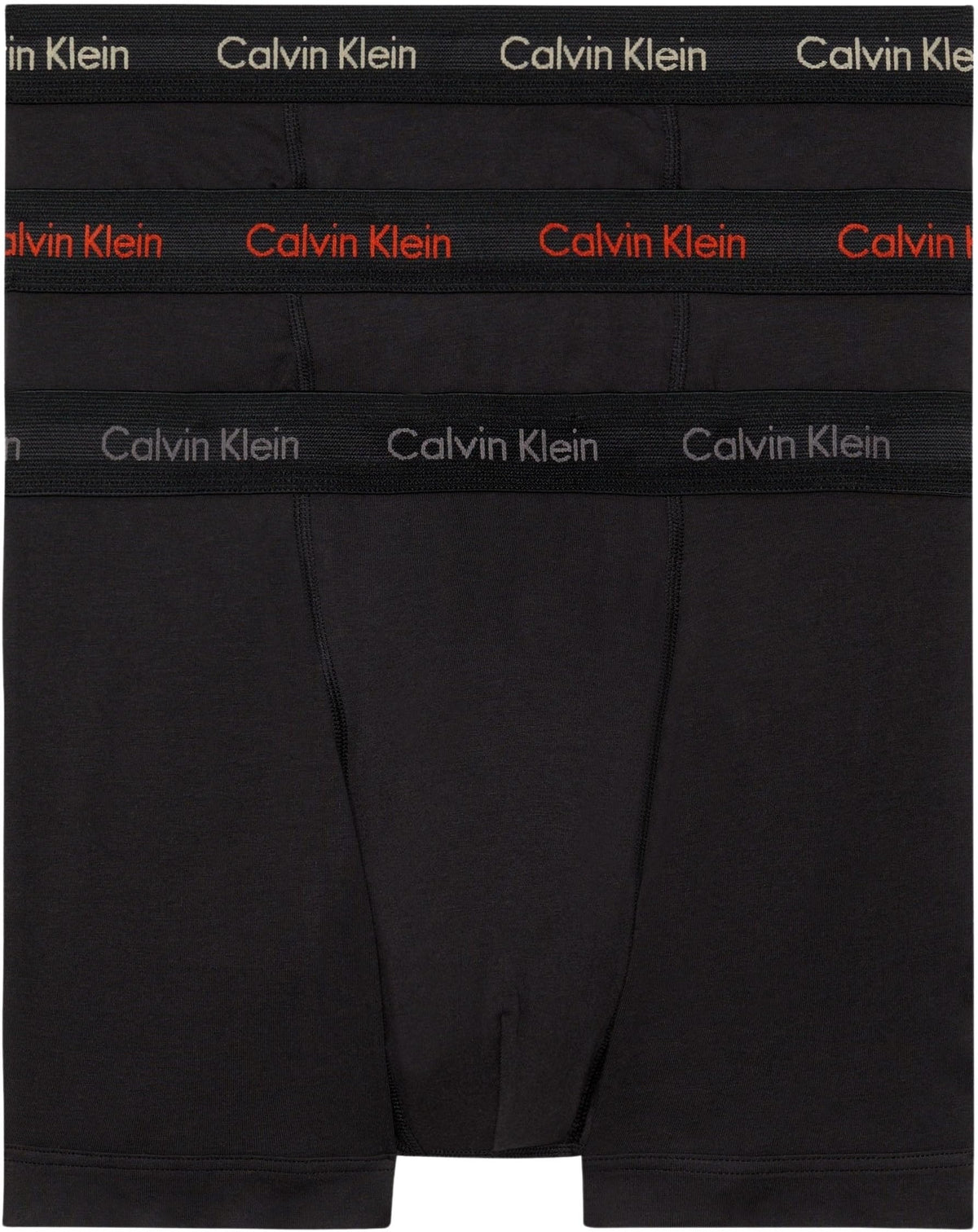 Calvin Klein Men’s 3 Pack Trunks with Logo Waistband