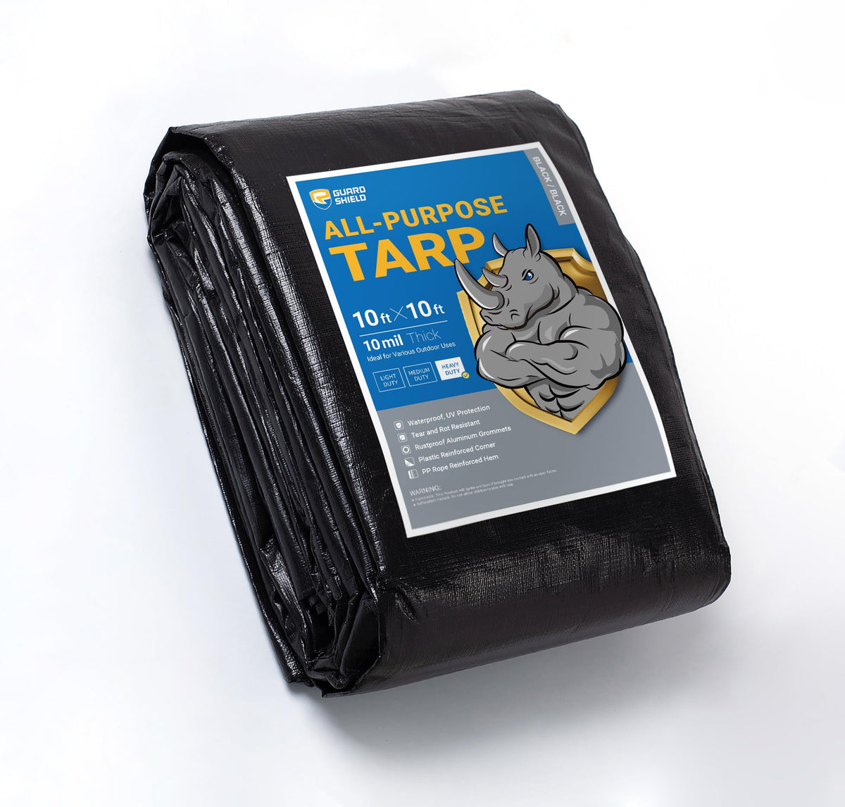 GUARD SHIELD Heavy Duty Tarp 20x30 Feet Silver/Black Multi Purpose Thick Waterproof Poly Tarp Cover 10mil