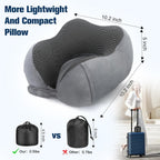Cirorld Travel Pillow for Airplane, Neck Pillow for Travel, Memory Foam Travel Neck Pillow for Adults, Adjustable & Compact Flight Pillow, Ergonomic Neck Cushion, With Ear Plugs, Eye Mask, Carry Bag