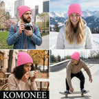 Beanie Hat Plain Soft Comfortable Casual for Men Women Warm Knitted Winter Woolly Skully Ski Headwear Stretchy Thermal Unisex Cap Perfect for Daily Wear Outdoor Sports and Hiking