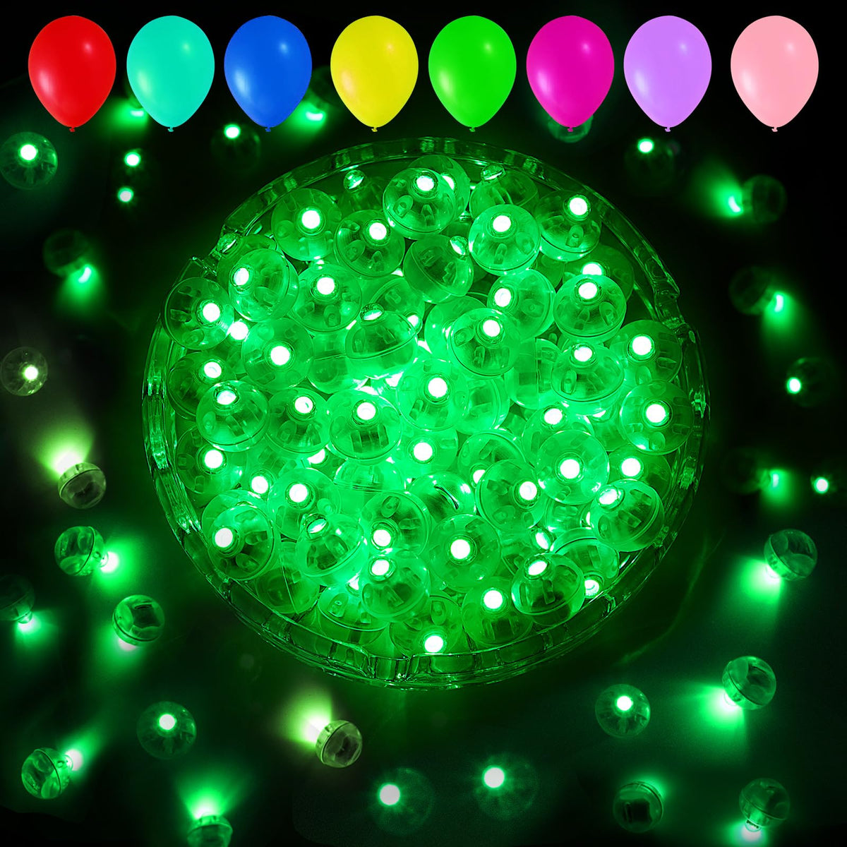 Aogist 200pcs 10-Colors Mini Lights with Hook,Long Standby Time Waterproof LED Balloon Light,Battery Powered,Ball Lamp for Balloon Paper Lantern Birthday Party Christmas Halloween