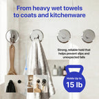 HOME SO Suction Cup Hooks for Shower & Bathroom Towel Holder 2-Pack Black
