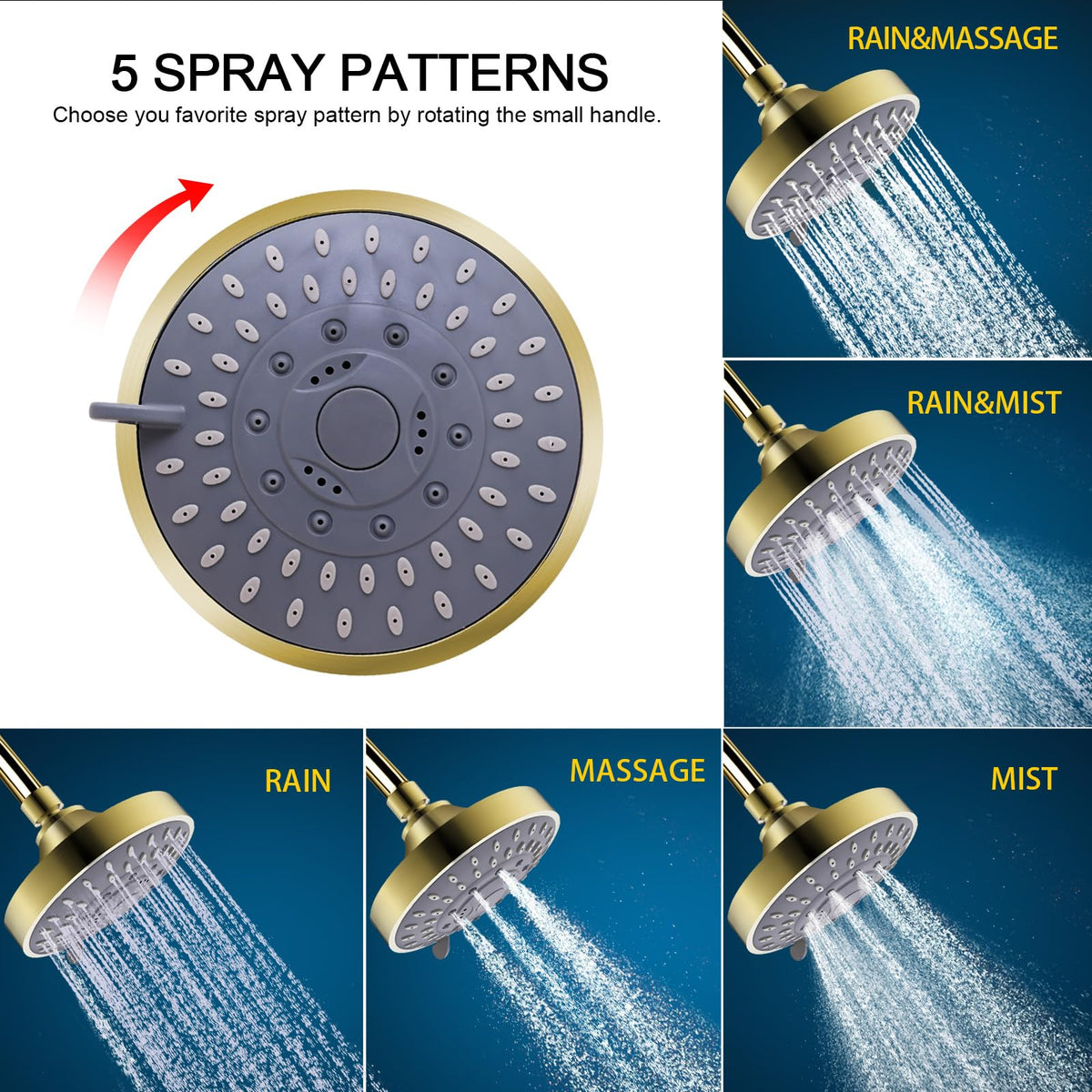 FEELSO Shower Head with Shower Filter, Filtered Shower Head for Hard Water