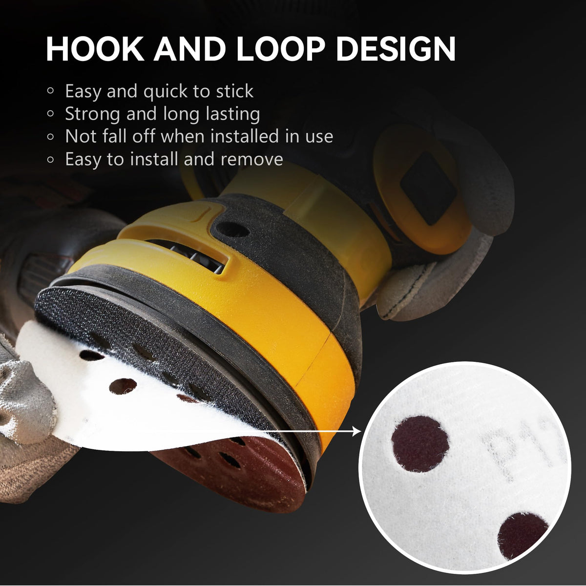 S SATC Sanding Discs 60 Grit 110Pcs Orbital Sander Discs 125mm Hook and Loop Round Orbital Sander Pads for Sanding
