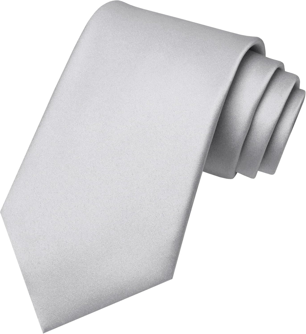 RBOCOTT Solid Color Tie Mens Necktie for Business and Wedding Party