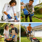 WZQH Leather Work Gloves for Men or Women.Gardening,Welding,Coffee-grey L