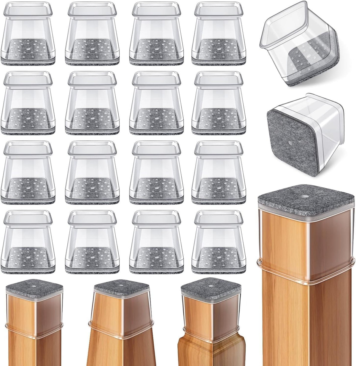 Ansible 24 Pcs Chair Leg Floor Protectors Round