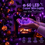Dazzle Bright Fairy Lights Battery Operated, 20 FT 60 LED Silver Wire Waterproof Battery Operated String Lights, Christmas Decorations for Indoor Outdoor Bedroom Yard Decor, Red