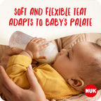 NUK Perfect Match Baby Bottle | 3+ Months | 260ml | Anti Colic Feeding Bottle | PP | Temperature Control Indicator | Hippo | 3 Count