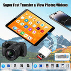 La Brodée SD Card Reader for iPhone iPad, Lightning+USB C Camera Adapter