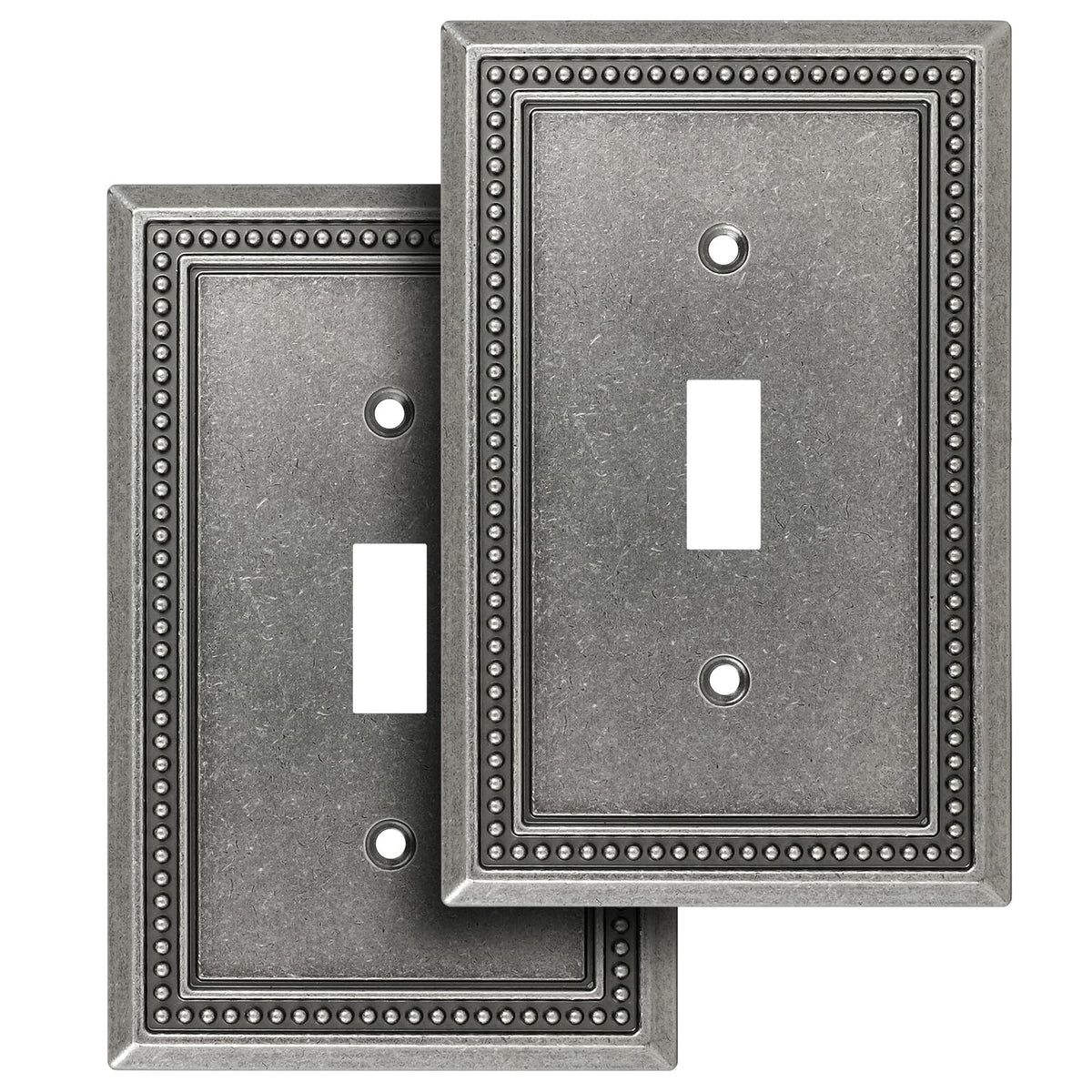 Sunken Pearls Heavy-Duty 4 Toggle Light Switch Plate, Antique Brass, 1 Pack