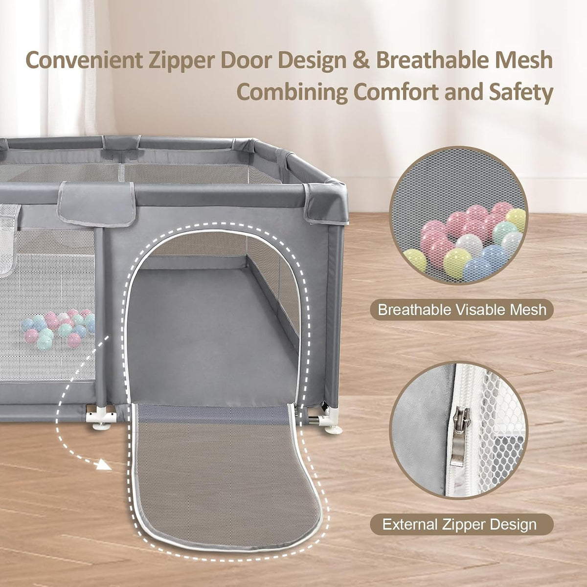 CHOLY Baby Playpen for Babies and Toddlers, Durable Play Pen