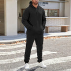 Mens Plain Tracksuit Long Sleeve Hooded Sweatshirt Sweatpants Set Hoodie Joggers Sets 2 Piece Fashion Sweatsuits Activewear Sportswear Men's Clothing UK
