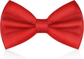 URAQT Men Pre-Tied Solid Satin Bow Tie, Adjustable Formal Bowtie