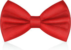 URAQT Men Pre-Tied Solid Satin Bow Tie, Adjustable Formal Bowtie