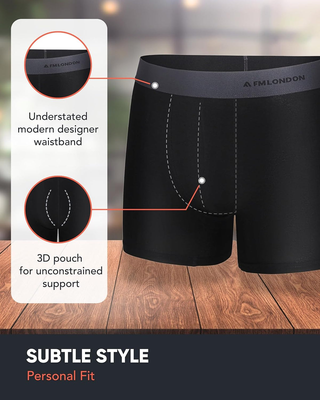 FM London 7-Pack Mens Boxers, Cotton Rich, Soft & Stretchy Mens Underwear
