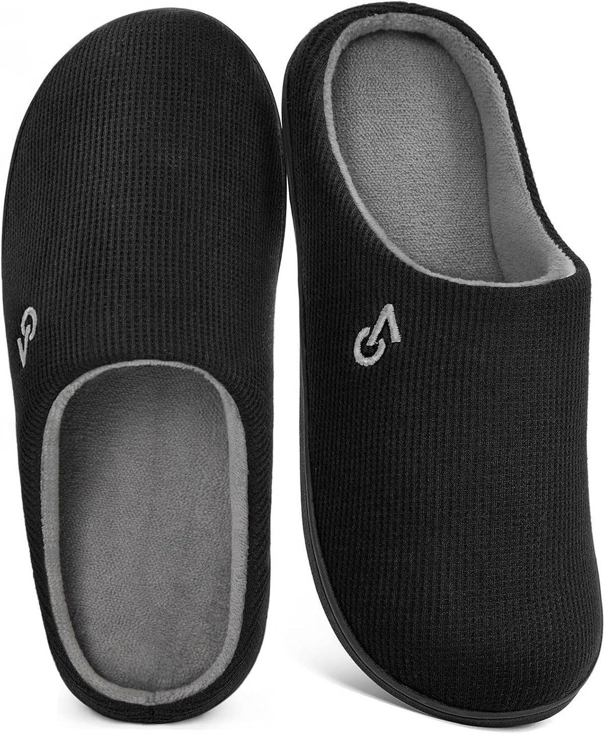 VeraCosy Men's Two-Tone Memory Foam Slippers