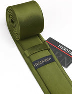 HISDERN Skinny Tie Solid Color 6cm Slim Ties for Men Wedding Classic Formal Business Necktie