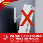 Command Medium Designer Hooks, 6 White Hooks and 9 Adhesive Strips