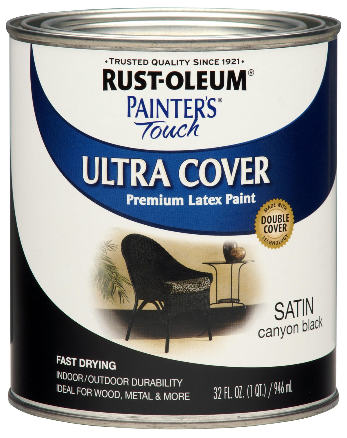 Rust-Oleum Painter's Touch Latex Brush-On Paint, Flat Black
