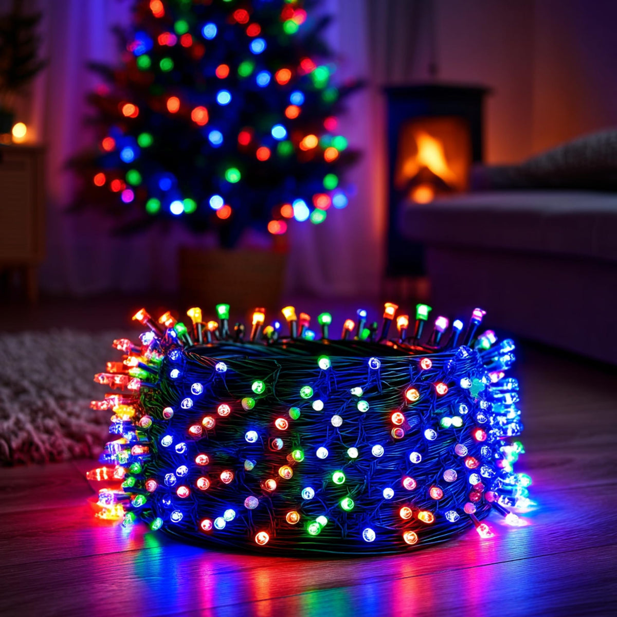 Dazzle Bright 300 LED Christmas String Lights, 100 FT Connectable Waterproof String Lights Green Wire with 8 Modes, Christmas Decorations for Indoor Outdoor Xmas Party Yard Garden (Warm White)