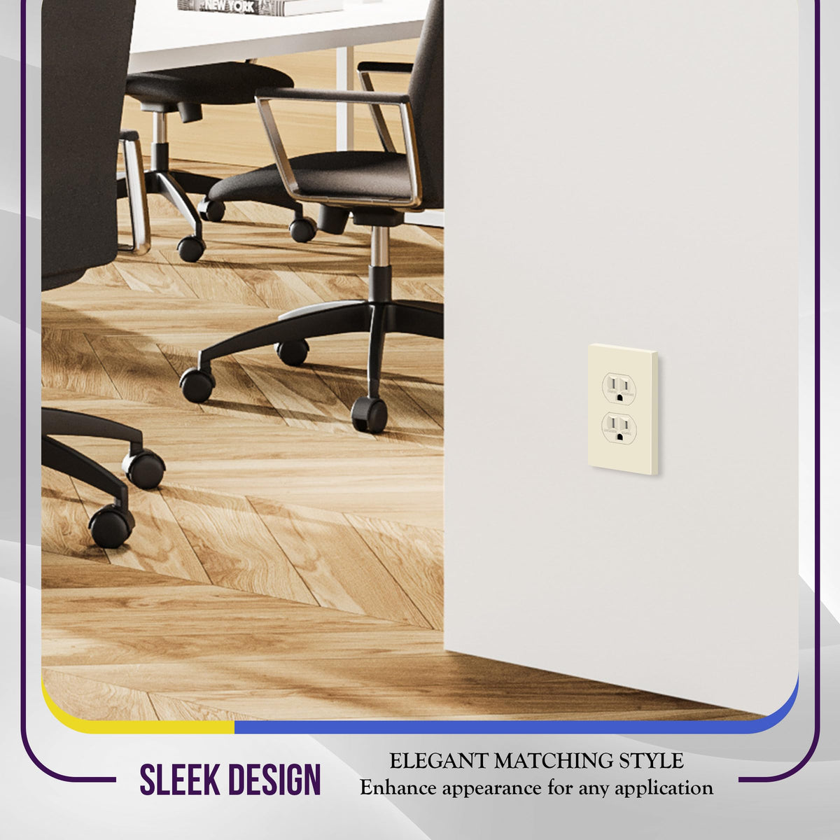 ENERLITES 10 Pack Outlet Covers Wall Plate for Duplex Receptacle, White