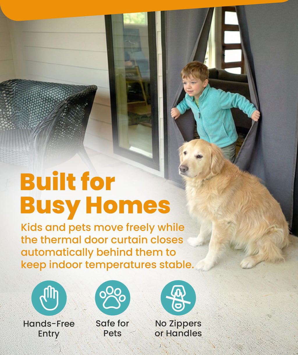 Flux Phenom Magnetic Screen Door - Bugs Out, Breeze in - 9min Install Auto-Sealing Heavy Duty Double Stitched Mesh, 52 Magnets, Hands Free Sliding & Patio Doors Net, Pet & Kid Friendly, 38 x 82 Inch