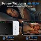 Babysense Prisma Baby Monitor with Camera and Night Vision, 5” HD Video Baby Monitor, 6-Color Night Light, Split Screen, Baby Sound Machine with White Noise & Lullabies, Secure No WiFi