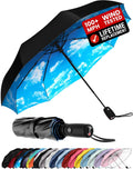 Repel Windproof Travel Umbrella - Compact & Withstands Winds up to 100MPH, Strongest Premium Auto Folding Umbrella for Rain and Sun - Durable, Light & Portable for Women & Men, Fits Backpack & Cars